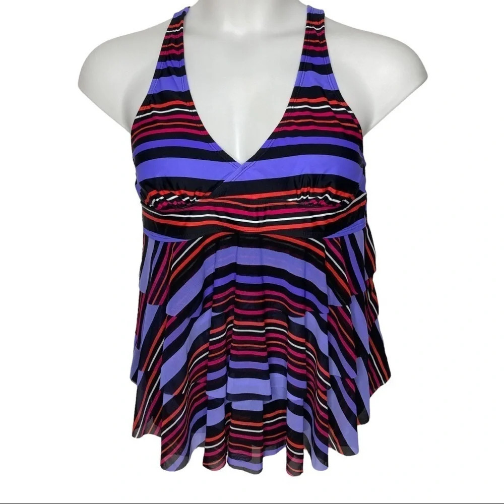 NWT Mazu Swim Peri Mesh Tankini Tank Top. Sz: 14